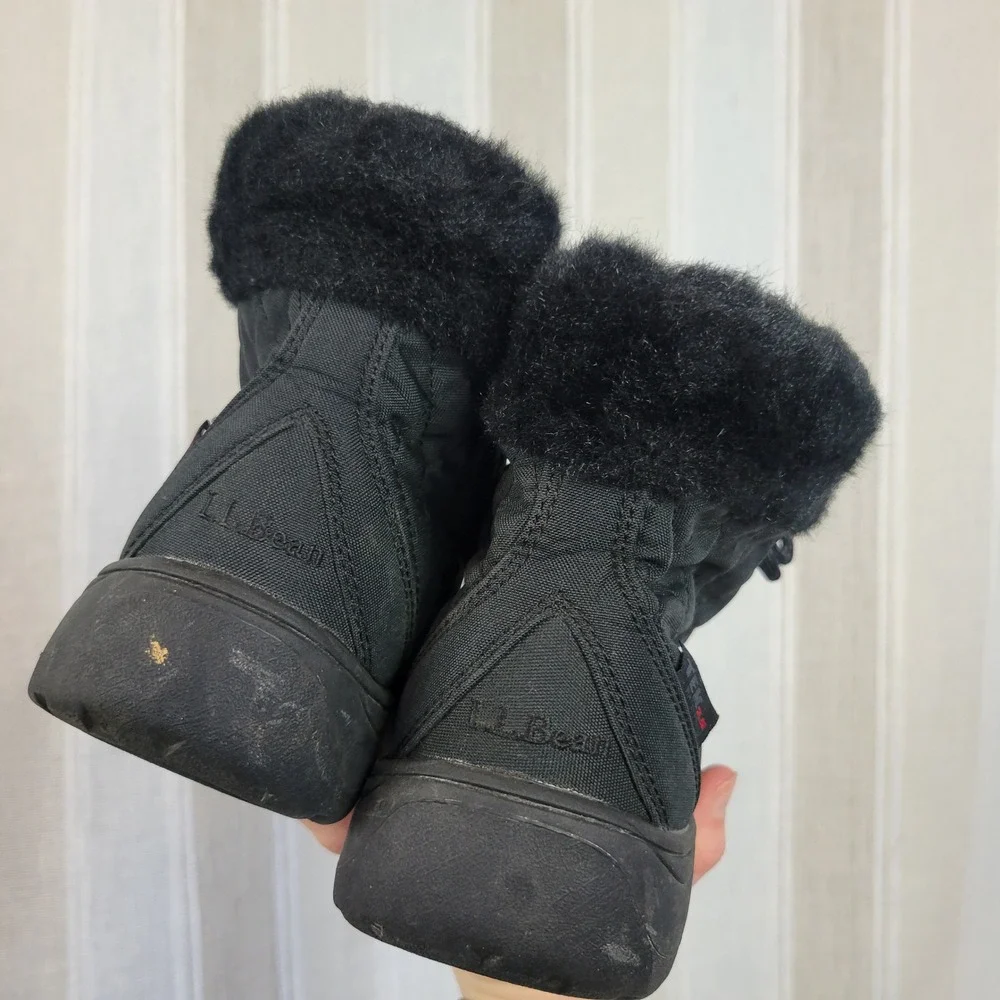 L.L. Bean‎ Nylon Quilted Insulated Commuter Snow Winter Boots Black Size 7.5